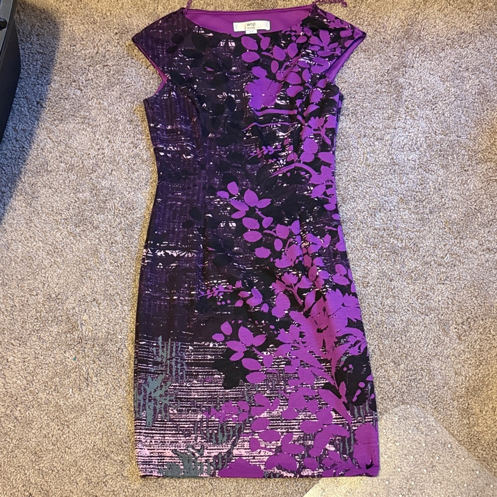 Stitch Fix | Wisp Petites Purple Floral Sheath Dress | Size 0P